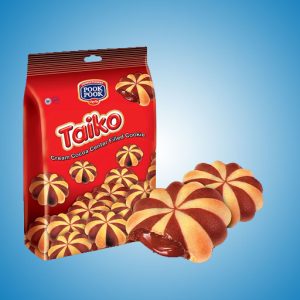 بیسکویت مغز دار چتری پاکتی خانواده پوک پوک